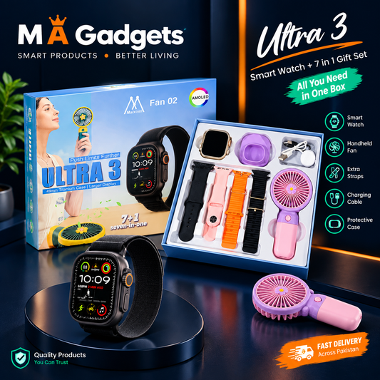 Ultra 3 Smart Watch + 7 in 1 Gift Set  Maixinni Fan 02